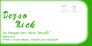 dezso nick business card